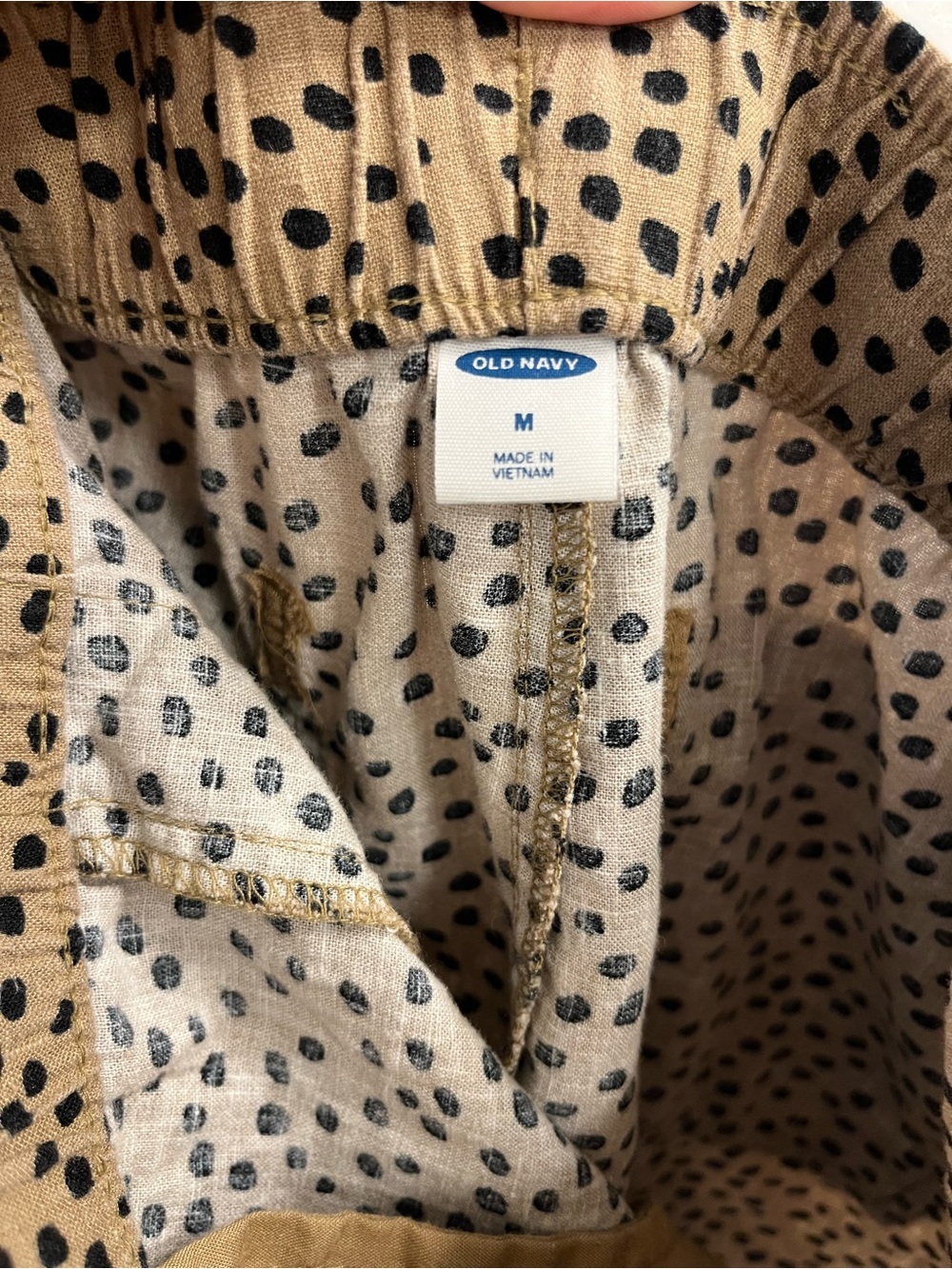 Old Navy Tan Shorts with Black Polka Dots - Picture 6 of 6